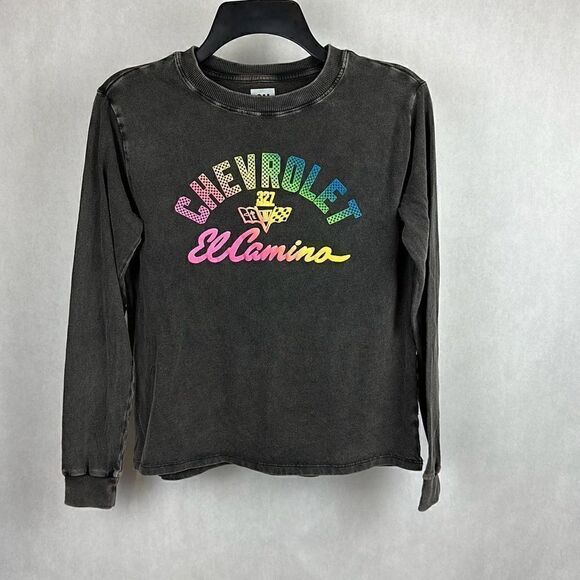 GM Chevrolet El Camino Tshirt Sz Small 100% Cotton Long Sleeve Crew Neck Gray - Picture 1 of 7